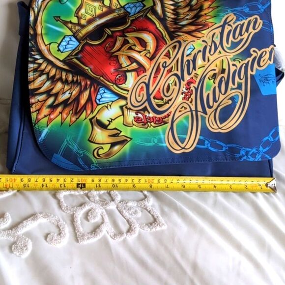 Vintage Y2K Christian Audigier /Ed Hardy XLarge Crossbody/Messenger Bag - Picture 6 of 13